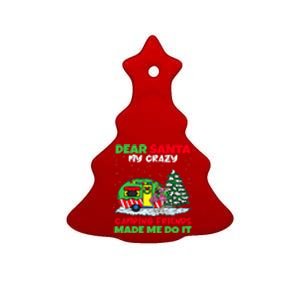 Dear Santa My Camping Friends Made Me Do It Christmas Pajama Ceramic Tree Ornament