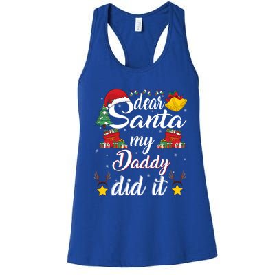 Dear Santa My Wife Did It Funny Family Christmas Meaningful Gift Women's Racerback Tank