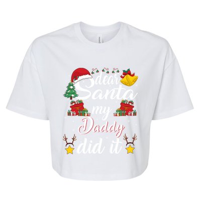 Dear Santa My Wife Did It Funny Family Christmas Meaningful Gift Bella+Canvas Jersey Crop Tee