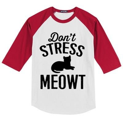 Don't Stress Meowt Gift Kids Colorblock Raglan Jersey