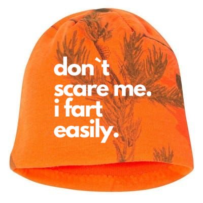 Don`T Scare Me I Fart Easily Funny Kati - Camo Knit Beanie