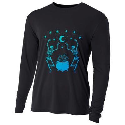 Dancing Skeletons Mystical Halloween Cool Gift Cooling Performance Long Sleeve Crew