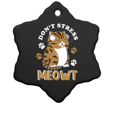 Don't Stress Meowt Cool Cat Lover Animal Gift Ceramic Star Ornament