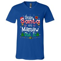 Dear Santa My Mamaw Did It Funny Christmas Family Pajama Gift V-Neck T-Shirt