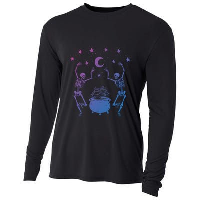 Dancing Skeletons Mystical Halloween Cool Gift Cooling Performance Long Sleeve Crew
