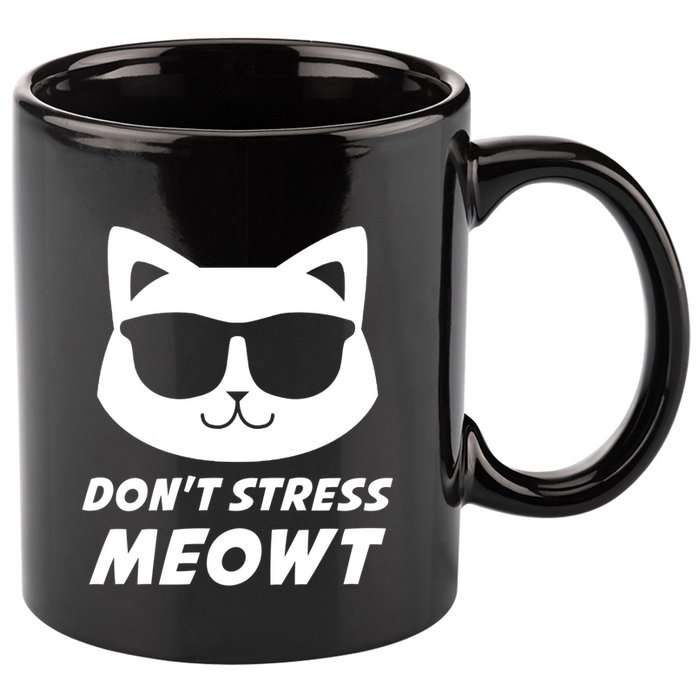 Dont Stress Meowt Funny Sarcastic Cat Animal Lover Meaningful Gift 11oz C Handle Ceramic Mug