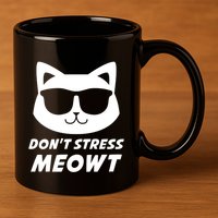 Dont Stress Meowt Funny Sarcastic Cat Animal Lover Meaningful Gift 11oz C Handle Ceramic Mug
