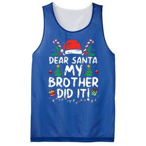 Dear Santa My Brother Did It Funny Christmas  Mesh Reversible Basketball Jersey Tank