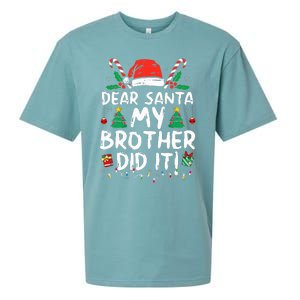 Dear Santa My Brother Did It Funny Christmas  Sueded Cloud Jersey T-Shirt