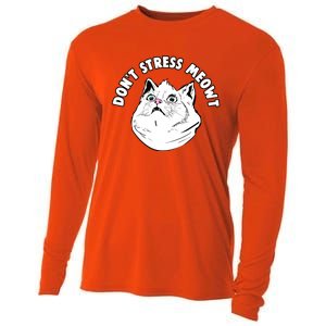 Dont Stress Meowt Funny Stressed Out Kitty Cat Pun Gift Cooling Performance Long Sleeve Crew