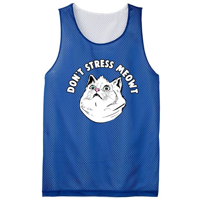 Dont Stress Meowt Funny Stressed Out Kitty Cat Pun Gift Mesh Reversible Basketball Jersey Tank