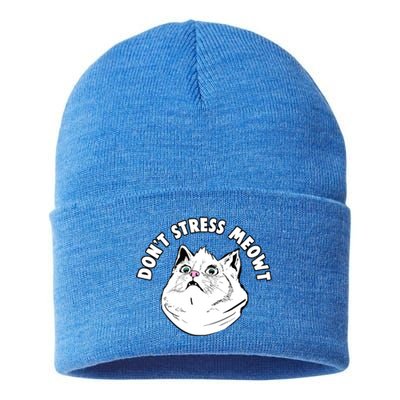 Dont Stress Meowt Funny Stressed Out Kitty Cat Pun Gift Sustainable Knit Beanie