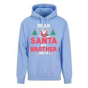 Dear Santa My Brother Did It Funny Gift Unisex Surf Hoodie