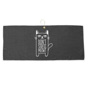 Dont Stress Meowt Gift For Cat Owners Cat Themed Funny Gift Large Microfiber Waffle Golf Towel