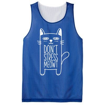 Dont Stress Meowt Gift For Cat Owners Cat Themed Funny Gift Mesh Reversible Basketball Jersey Tank