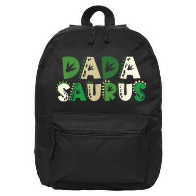 Dada Saurus Matching Family Birthday Dinosaur 16 in Basic Backpack