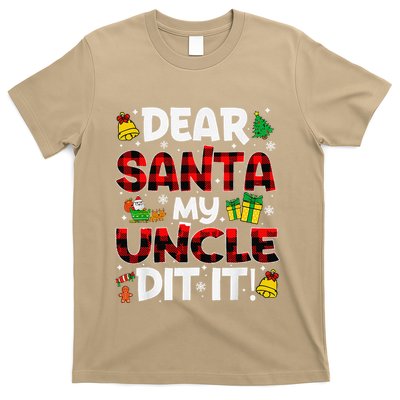 Dear Santa My Uncle Did It Buffalo Plaid Christmas Pajama T-Shirt