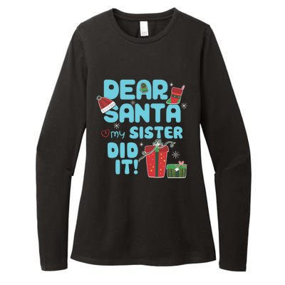 Dear Santa My Sister Did It Christmas Matching And Gift Womens CVC Long Sleeve Shirt