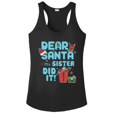 Dear Santa My Sister Did It Christmas Matching And Gift Ladies PosiCharge Competitor Racerback Tank