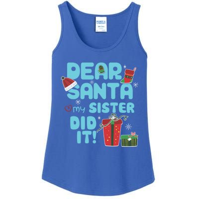 Dear Santa My Sister Did It Christmas Matching And Gift Ladies Essential Tank