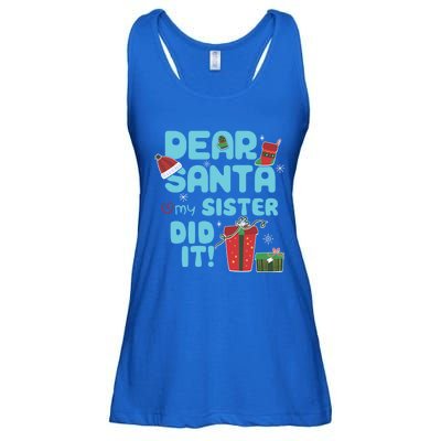 Dear Santa My Sister Did It Christmas Matching And Gift Ladies Essential Flowy Tank