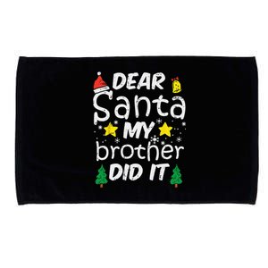 Dear Santa My Brother Did It Funny Christmas Microfiber Hand Towel