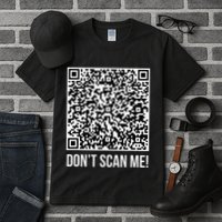 DonT Scan Me! Qr Scan Me Joke Funny Middle Finger Tall T-Shirt