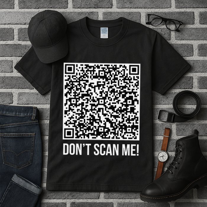 DonT Scan Me! Qr Scan Me Joke Funny Middle Finger Tall T-Shirt