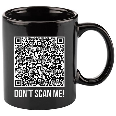 DonT Scan Me! Qr Scan Me Joke Funny Middle Finger 11oz C Handle Ceramic Mug