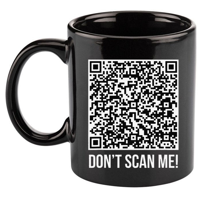DonT Scan Me! Qr Scan Me Joke Funny Middle Finger 11oz C Handle Ceramic Mug