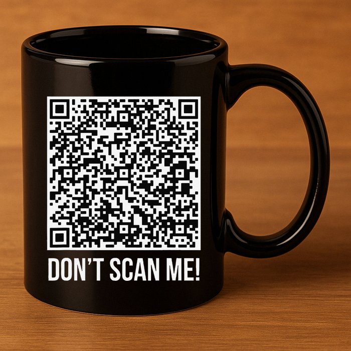 DonT Scan Me! Qr Scan Me Joke Funny Middle Finger 11oz C Handle Ceramic Mug