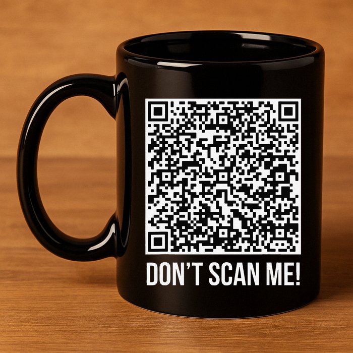 DonT Scan Me! Qr Scan Me Joke Funny Middle Finger 11oz C Handle Ceramic Mug