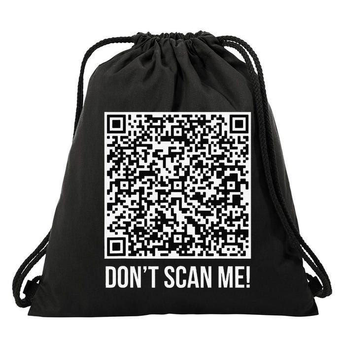 DonT Scan Me! Qr Scan Me Joke Funny Middle Finger Drawstring Bag