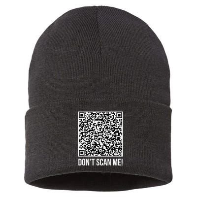 DonT Scan Me! Qr Scan Me Joke Funny Middle Finger Sustainable Knit Beanie