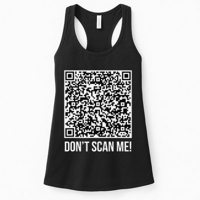 DonT Scan Me! Qr Scan Me Joke Funny Middle Finger Womens Tank Top