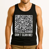 DonT Scan Me! Qr Scan Me Joke Funny Middle Finger Tank Top