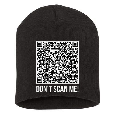 DonT Scan Me! Qr Scan Me Joke Funny Middle Finger Short Acrylic Beanie