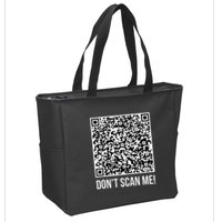 DonT Scan Me! Qr Scan Me Joke Funny Middle Finger Zip Tote Bag