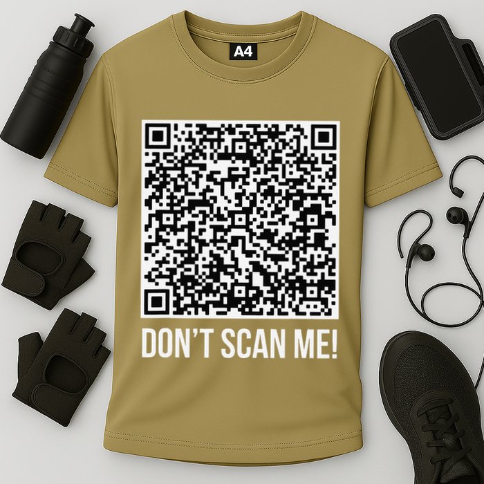 DonT Scan Me! Qr Scan Me Joke Funny Middle Finger Performance Shirt