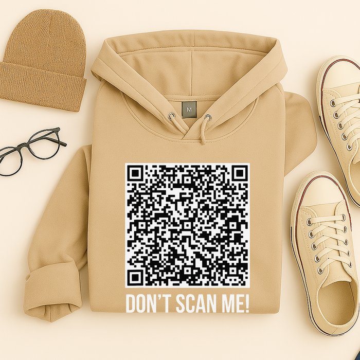 DonT Scan Me! Qr Scan Me Joke Funny Middle Finger Hoodie