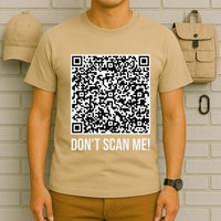 DonT Scan Me! Qr Scan Me Joke Funny Middle Finger T-Shirt