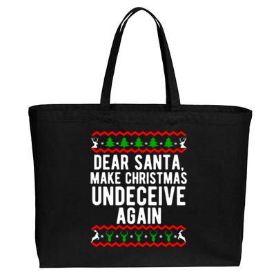 Dear Santa Make Christmas Undeceive Again Funny Gift Cotton Canvas Jumbo Tote