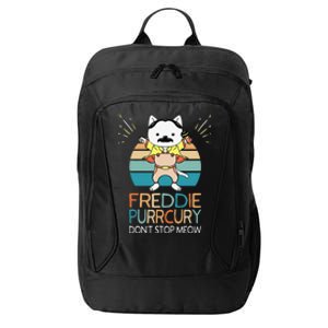 Dont Stop Meow Freddie Purrcury Funny Cat Music Pun Gift City Backpack