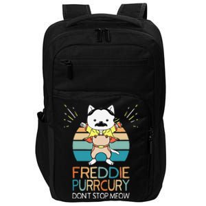 Dont Stop Meow Freddie Purrcury Funny Cat Music Pun Gift Impact Tech Backpack