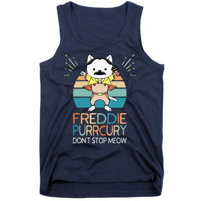 Dont Stop Meow Freddie Purrcury Funny Cat Music Pun Gift Tank Top