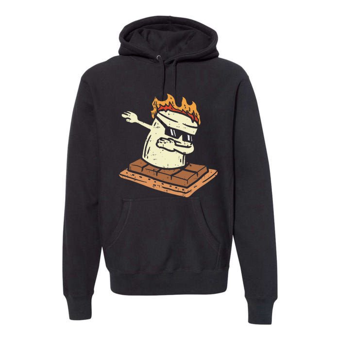 Dabbing Smore Marshmallow Cute Dance Camping Premium Hoodie