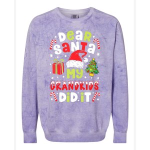 Dear Santa My Grandkids Did It Candy Canes Funny Christmas Colorblast Crewneck Sweatshirt