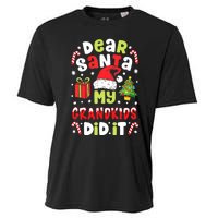 Dear Santa My Grandkids Did It Candy Canes Funny Christmas Cooling Performance Crew T-Shirt