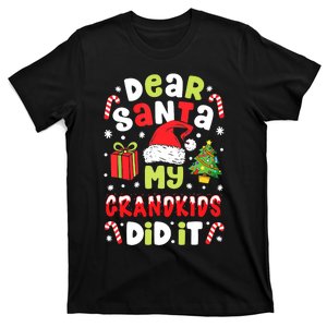 Dear Santa My Grandkids Did It Candy Canes Funny Christmas T-Shirt