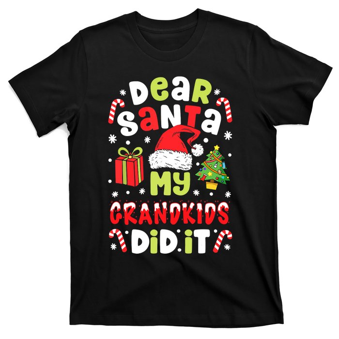 Dear Santa My Grandkids Did It Candy Canes Funny Christmas T-Shirt